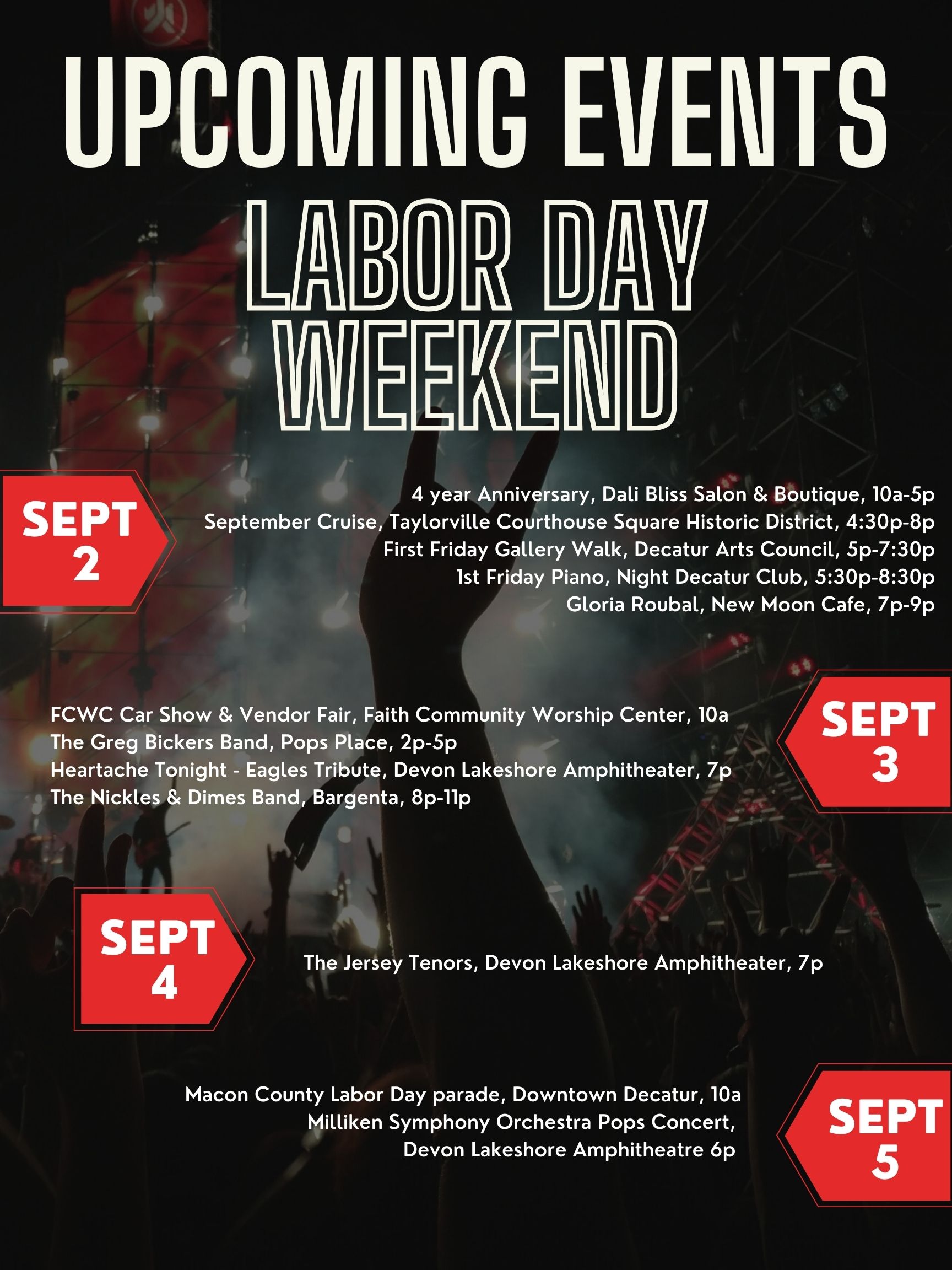 Save the Date Things to do Labor Day Weekend